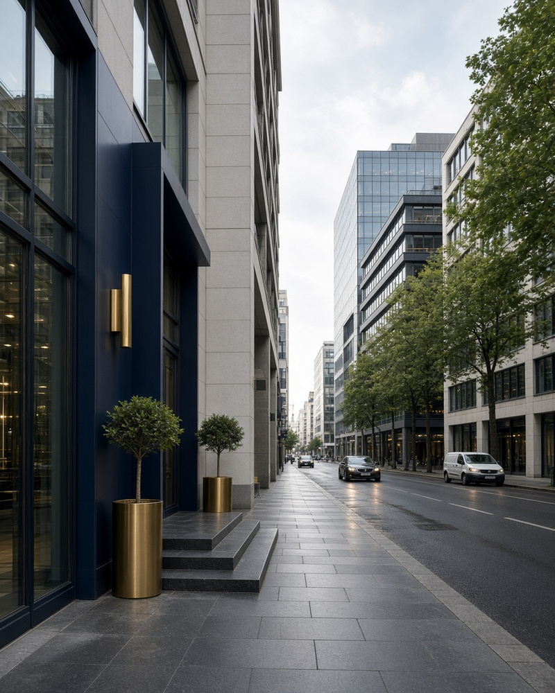 Деловой квартал Берлина — Friedrichstraße и офис Vanguard Legal